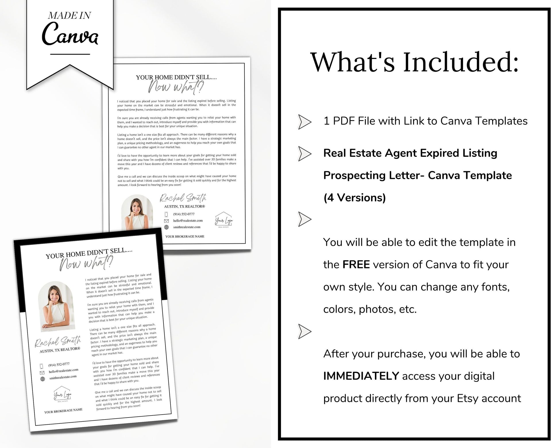 Real Estate Expired Listing Flyer | Real Estate Marketing | Canva Template | Real Estate Template | New Agent Flyer | Real Estate Postcard