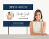 Real Estate Yard Open House Sign Template | For Sale Yard Sign | Customizable For Sale Signage | Open House Directional | Canva Template