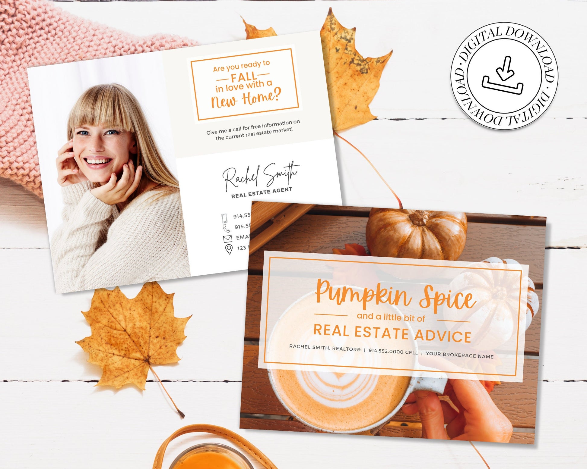 Real Estate Fall Postcard | Pumpkin Spice Real Estate | Real Estate Marketing | Fall Newsletter | Autumn Mailer | Fall Farming Card | Canva