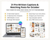 October Real Estate Captions & 31 Matching Real Estate Canva Posts | Real Estate Instagram Posts | Real Estate Marketing | Canva Template