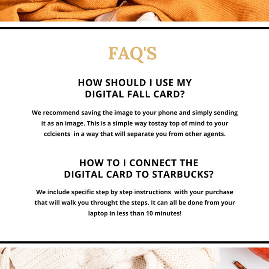 Fall Digital Coffee Gift Card | Textable Pumpkin Spice & Real Estate Advice | Fall Real Estate Marketing | Autumn | Canva Realtor Marketing