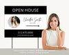 Real Estate Yard Open House Sign Template | For Sale Yard Sign | Customizable For Sale Signage | Open House Directional | Black Template