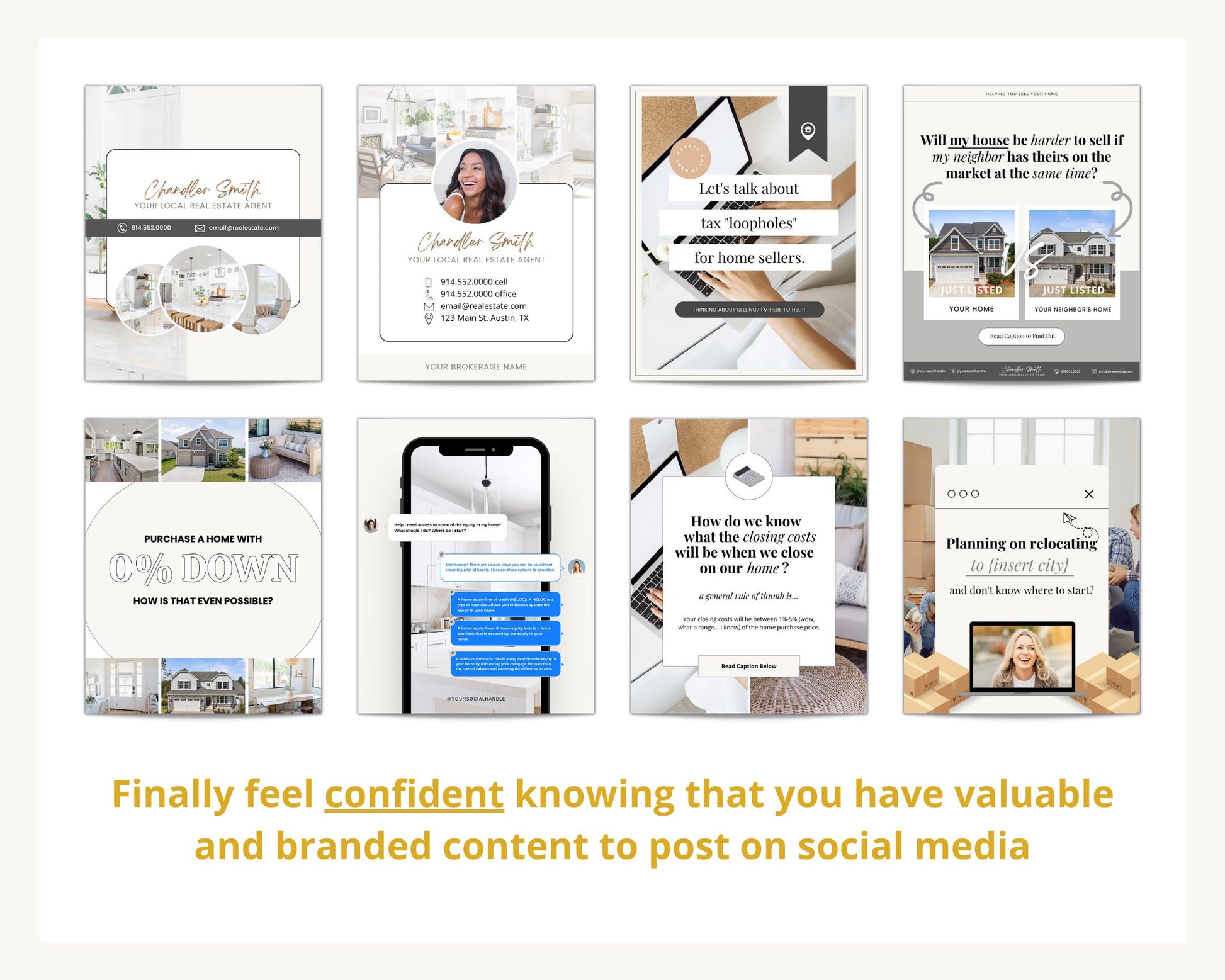 January Real Estate Captions & 31 Matching Real Estate Canva Posts | Real Estate Instagram Posts | Real Estate Marketing | Canva Template