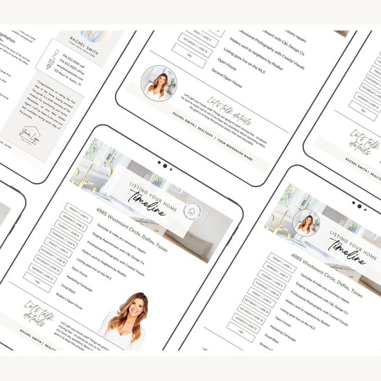 Seller Listing Timeline of Events | Seller Packet | Seller Flyer | Real Estate Marketing Material | Modern Marketing | Canva Template
