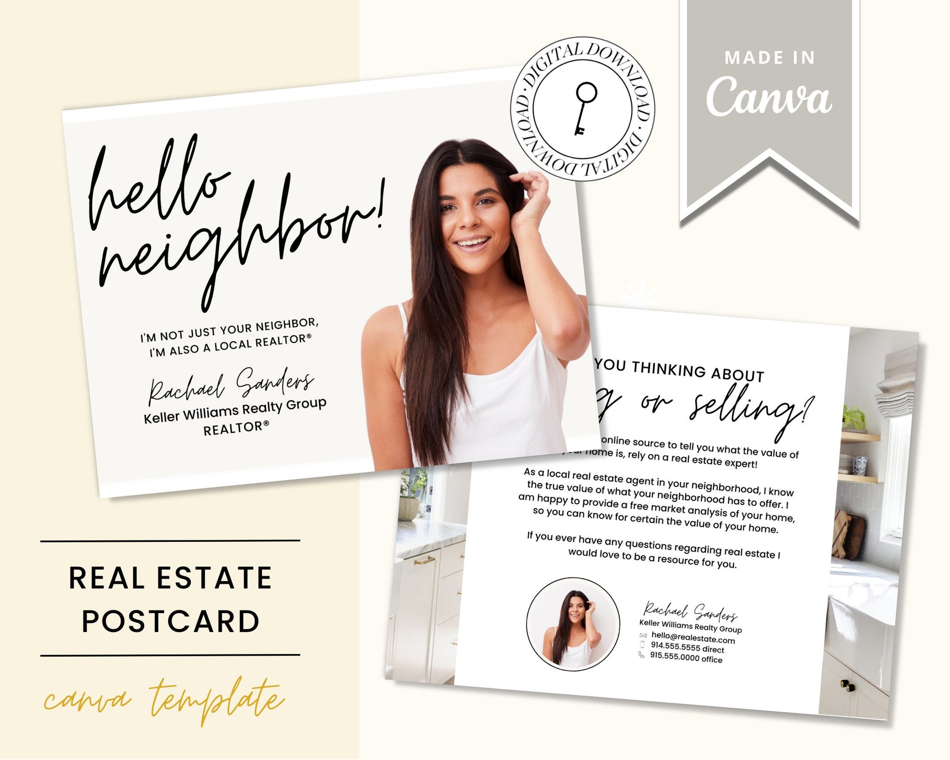 Real Estate Postcard Template | Farming Material | Real Estate Agent Marketing | Canva Template | Hello Neighbor Postcard | Flyer | Mailer