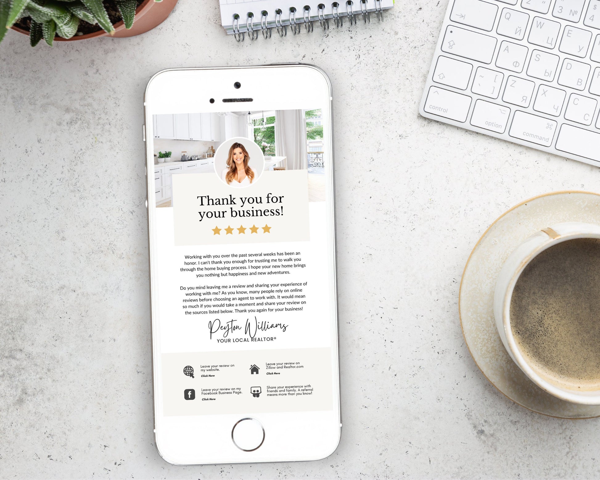 Client Review Request Textable Card | Real Estate Agent Marketing | Entrepreneur Client Testimonials | Canva Template | Referral Request