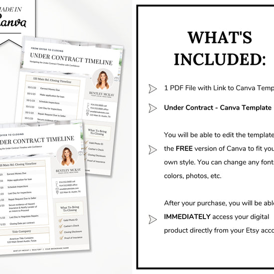 Under Contract Checklist for Real Estate | Real Estate Template | Real Estate Home Buyer | Real Estate Checklist | Buyer Checklist | Buyer