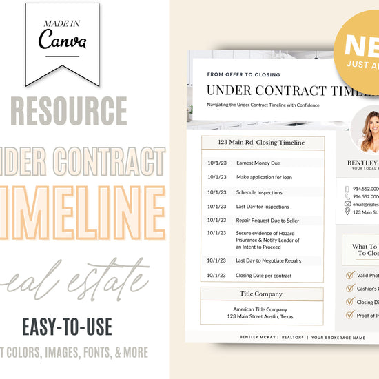 Under Contract Checklist for Real Estate | Real Estate Template | Real Estate Home Buyer | Real Estate Checklist | Buyer Checklist | Buyer
