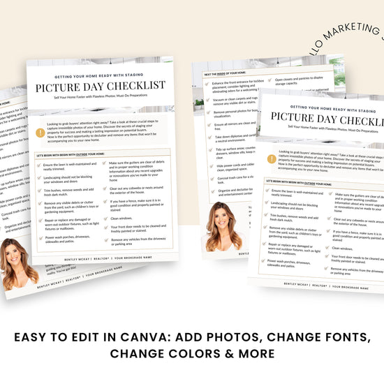 Real Estate Home Staging Checklist | Photography Checklist | Staging Checklist | Pre Listing Photo Checklist | Realtor Marketing Resource