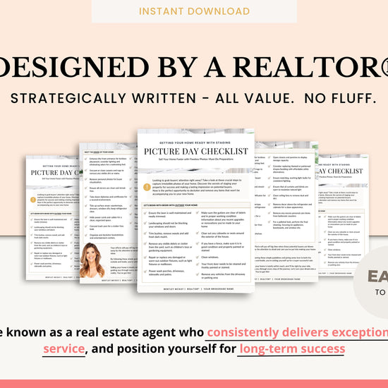 Real Estate Home Staging Checklist | Photography Checklist | Staging Checklist | Pre Listing Photo Checklist | Realtor Marketing Resource