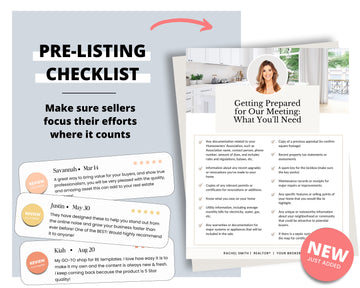 Real Estate Pre-Listing Checklist | Pre-Listing Checklist | Seller Resource | Pre Listing Seller Checklist | Real Estate Marketing Resource