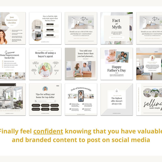 June 35 Real Estate Captions & 35 Real Estate Canva Posts | Real Estate Agent Social Media Posts | Real Estate Marketing | Canva Template