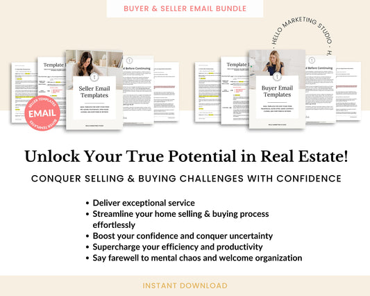 21 Seller & 17 Buyer Email Templates | Real Estate Agents | Buyer Agent System | Email Templates | Real Estate Email System | Buy and Sell