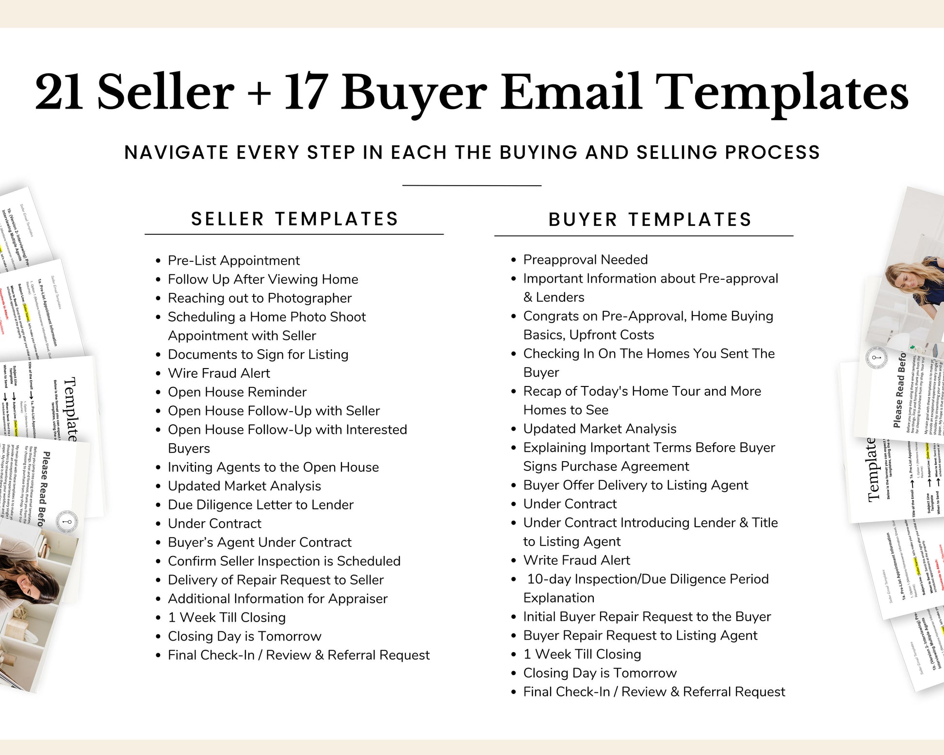 21 Seller & 17 Buyer Email Templates | Real Estate Agents | Buyer Agent System | Email Templates | Real Estate Email System | Buy and Sell