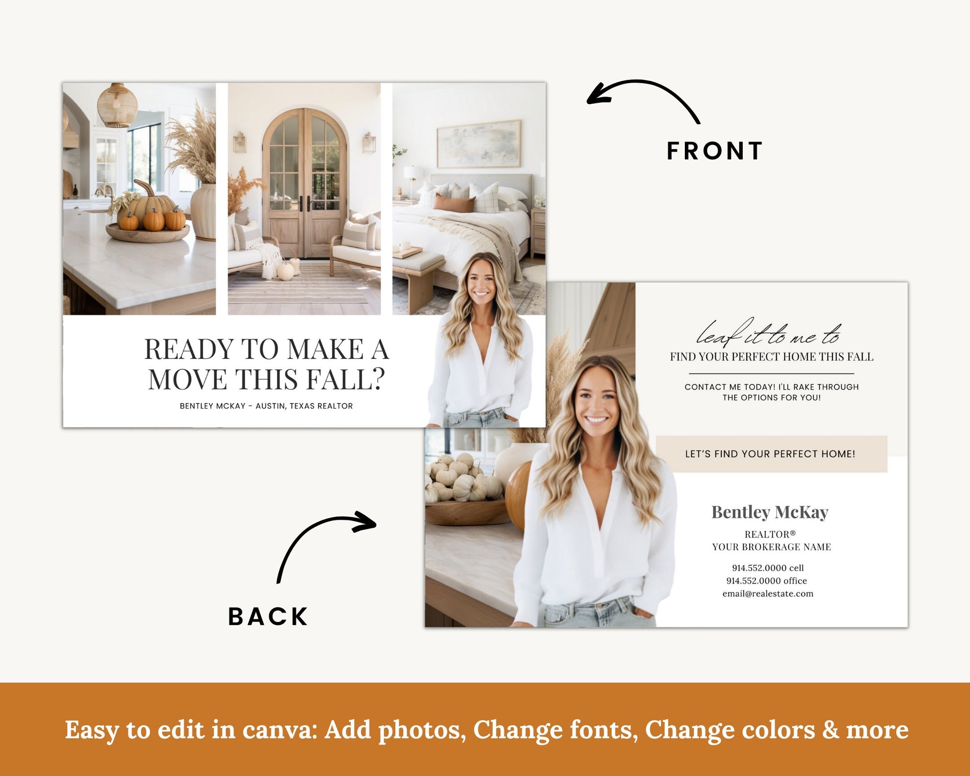 Real Estate Fall Postcard | Pumpkin Spice Real Estate | Real Estate Marketing | Fall Newsletter | Autumn Mailer | Fall Farming Card | Canva