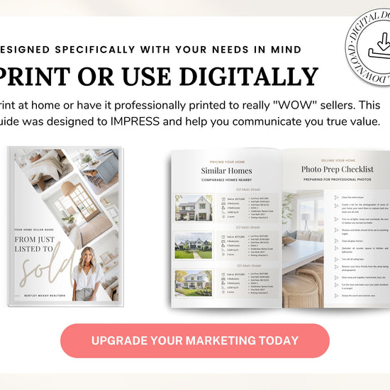 Real Estate Listing Presentation | Real Estate Marketing | Home Seller Guide | Listing Packet | CMA Packet | Prelisting Packet Canva | Buyer