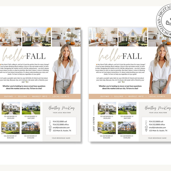 Fall Real Estate Flyer | Real Estate Marketing | Canva Template | Real Estate Template | Autumn | Real Estate Post | Pumpkin Spice | Card