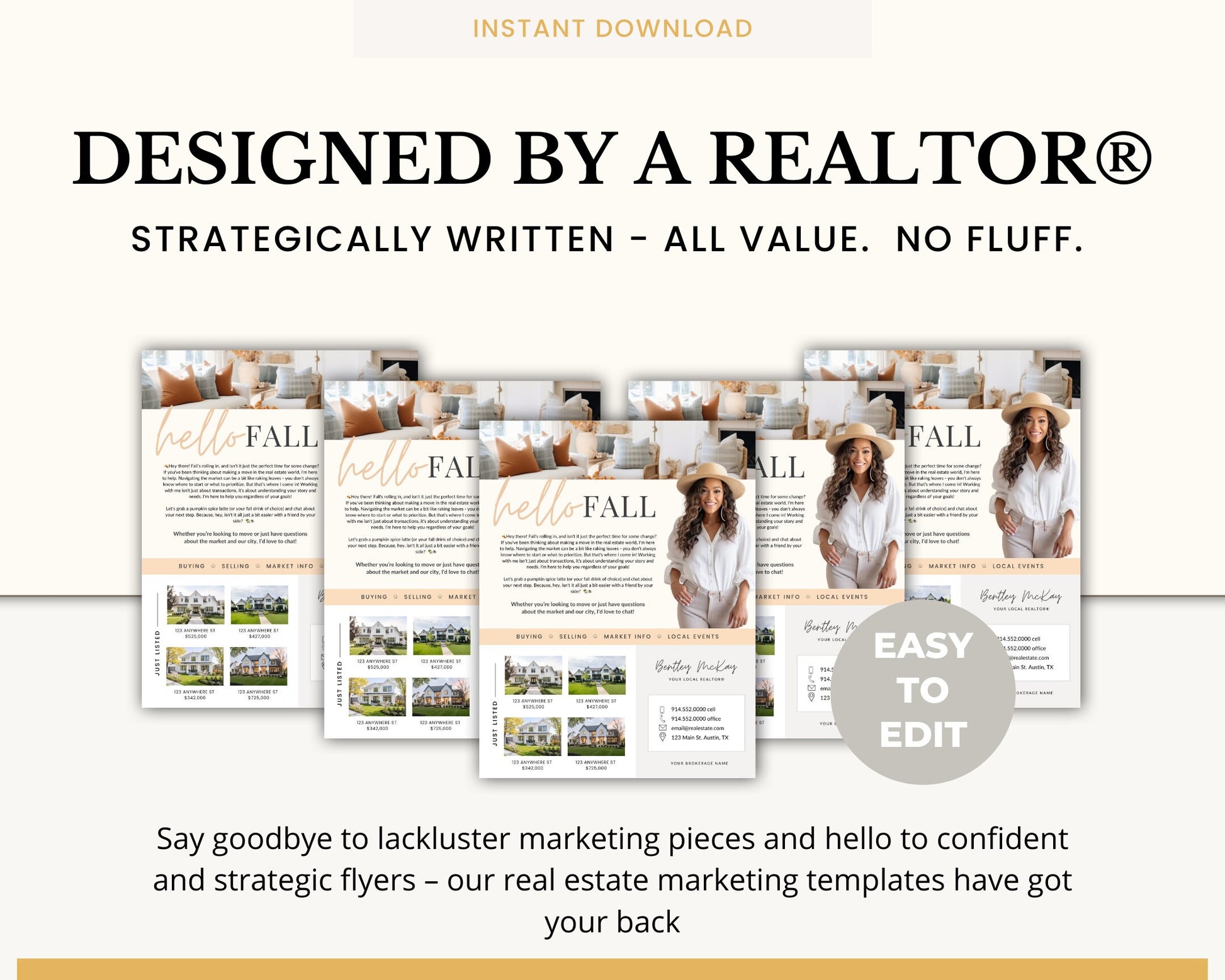 Fall Real Estate Flyer | Real Estate Marketing | Canva Template | Real Estate Template | Autumn | Real Estate Post | Pumpkin Spice | Card