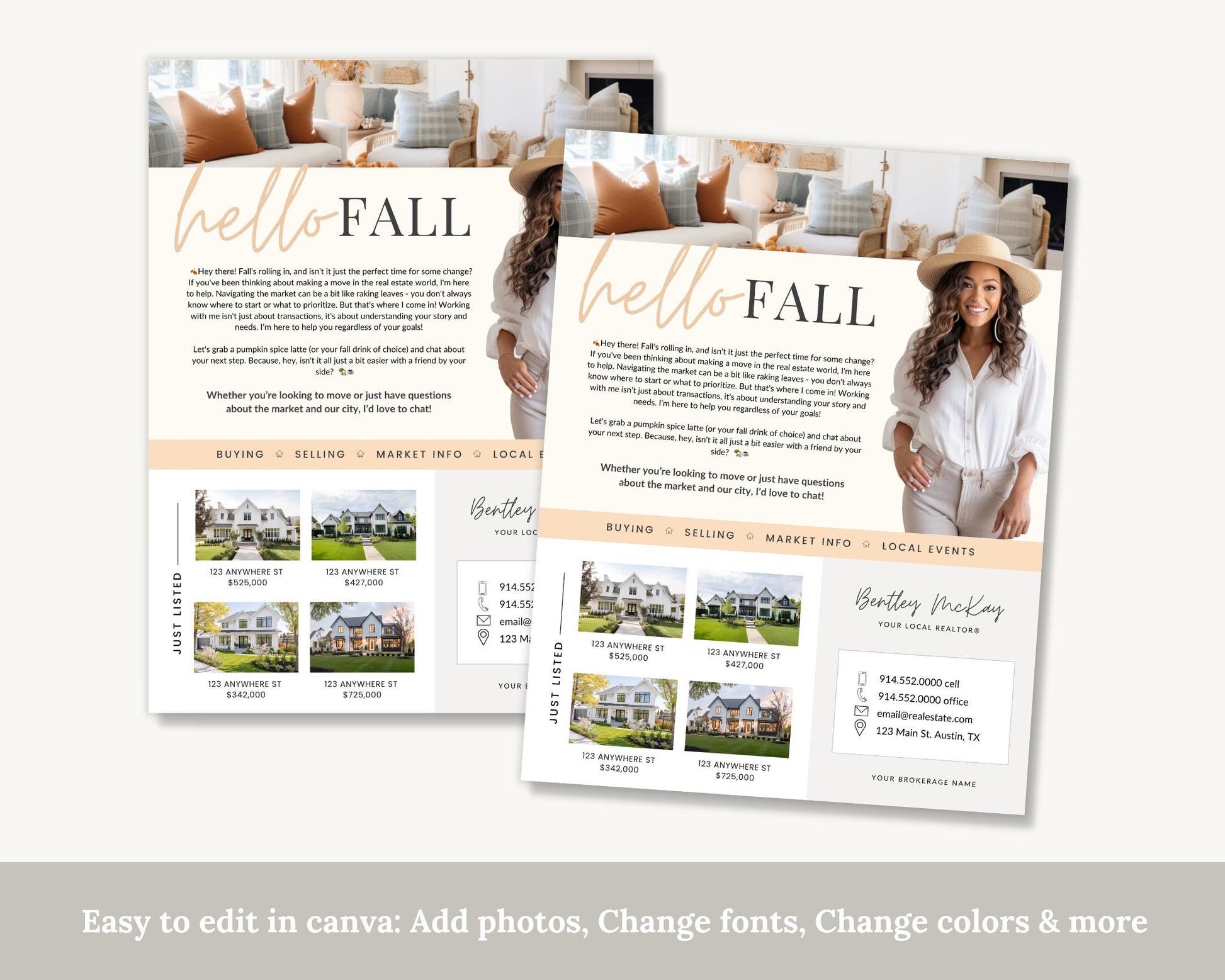 Fall Real Estate Flyer | Real Estate Marketing | Canva Template | Real Estate Template | Autumn | Real Estate Post | Pumpkin Spice | Card