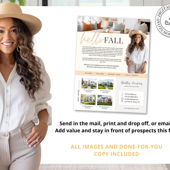 Fall Real Estate Flyer | Real Estate Marketing | Canva Template | Real Estate Template | Autumn | Real Estate Post | Pumpkin Spice | Card