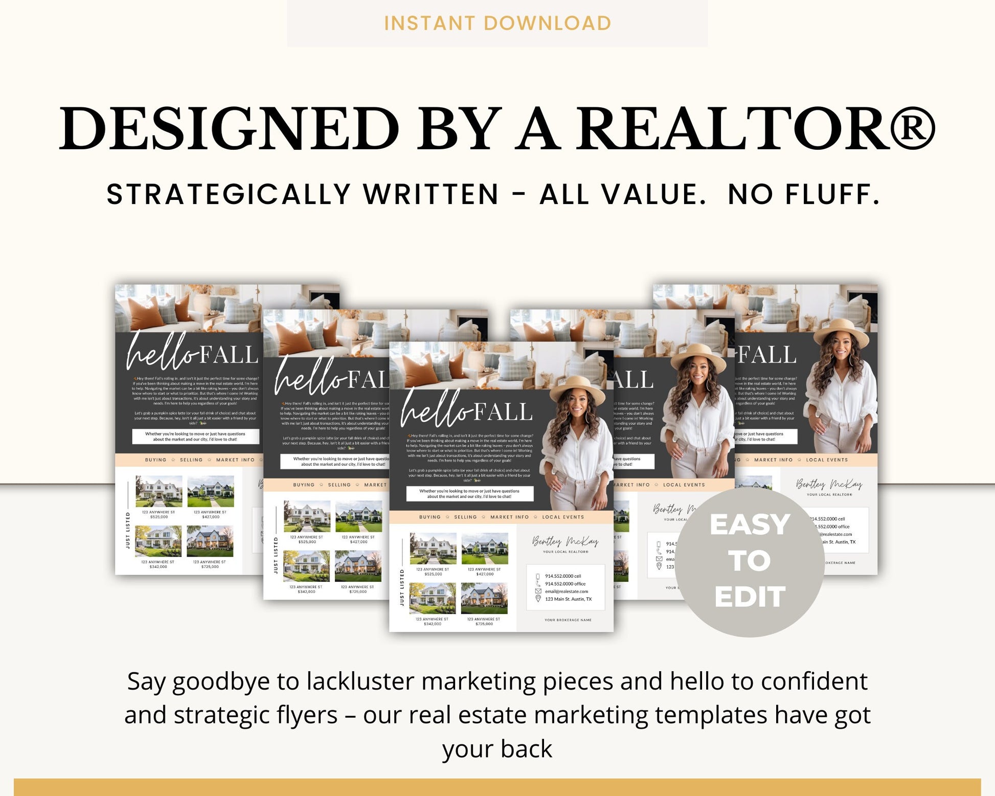 Fall Real Estate Flyer | Real Estate Marketing | Canva Template | Real Estate Template | Autumn | Real Estate Post | Pumpkin Spice | Card