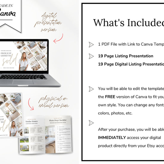 Real Estate Listing Presentation | Digital Listing Presentation | Printable Home Seller Guide | Pre-Listing Guide | Real Estate Marketing