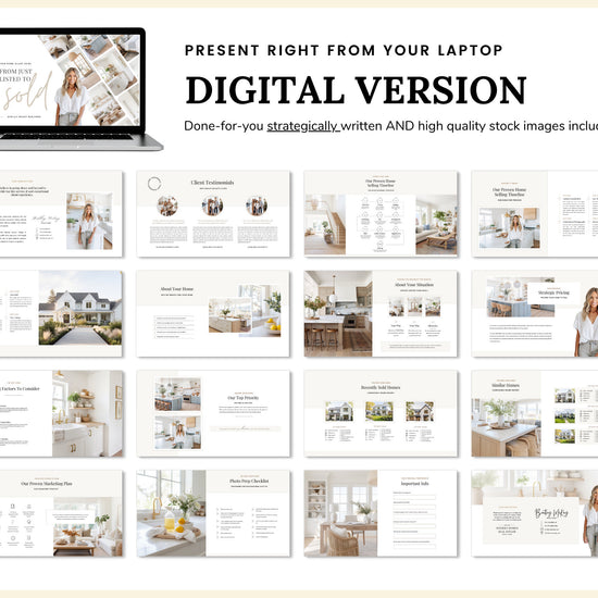 Real Estate Listing Presentation | Digital Listing Presentation | Printable Home Seller Guide | Pre-Listing Guide | Real Estate Marketing