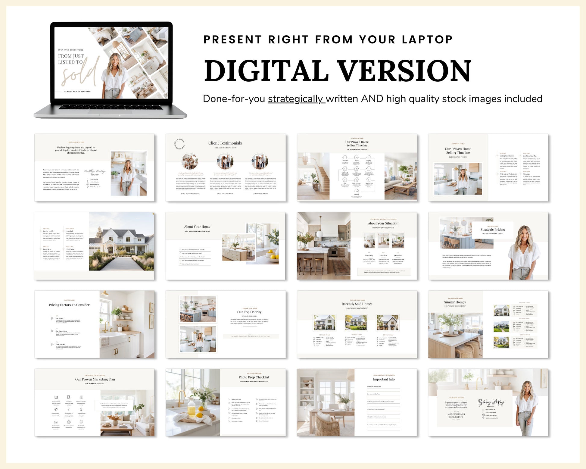 Real Estate Listing Presentation | Digital Listing Presentation | Printable Home Seller Guide | Pre-Listing Guide | Real Estate Marketing