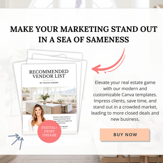 Real Estate Vendor List | Recommended Vendors | Real Estate Marketing | Preferred Vendors List | Buyer & Seller Resources | Canva Template