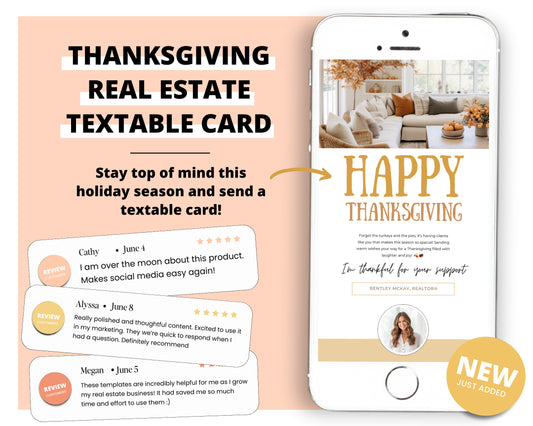 Fall Digital Textable Card for Real Estate| Textable Pumpkin Spice | Fall Real Estate Marketing | Autumn | Canva Real Estate Marketing