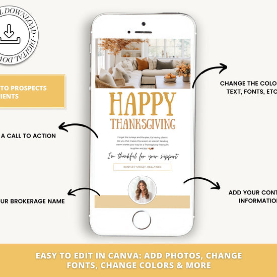 Fall Digital Textable Card for Real Estate| Textable Pumpkin Spice | Fall Real Estate Marketing | Autumn | Canva Real Estate Marketing
