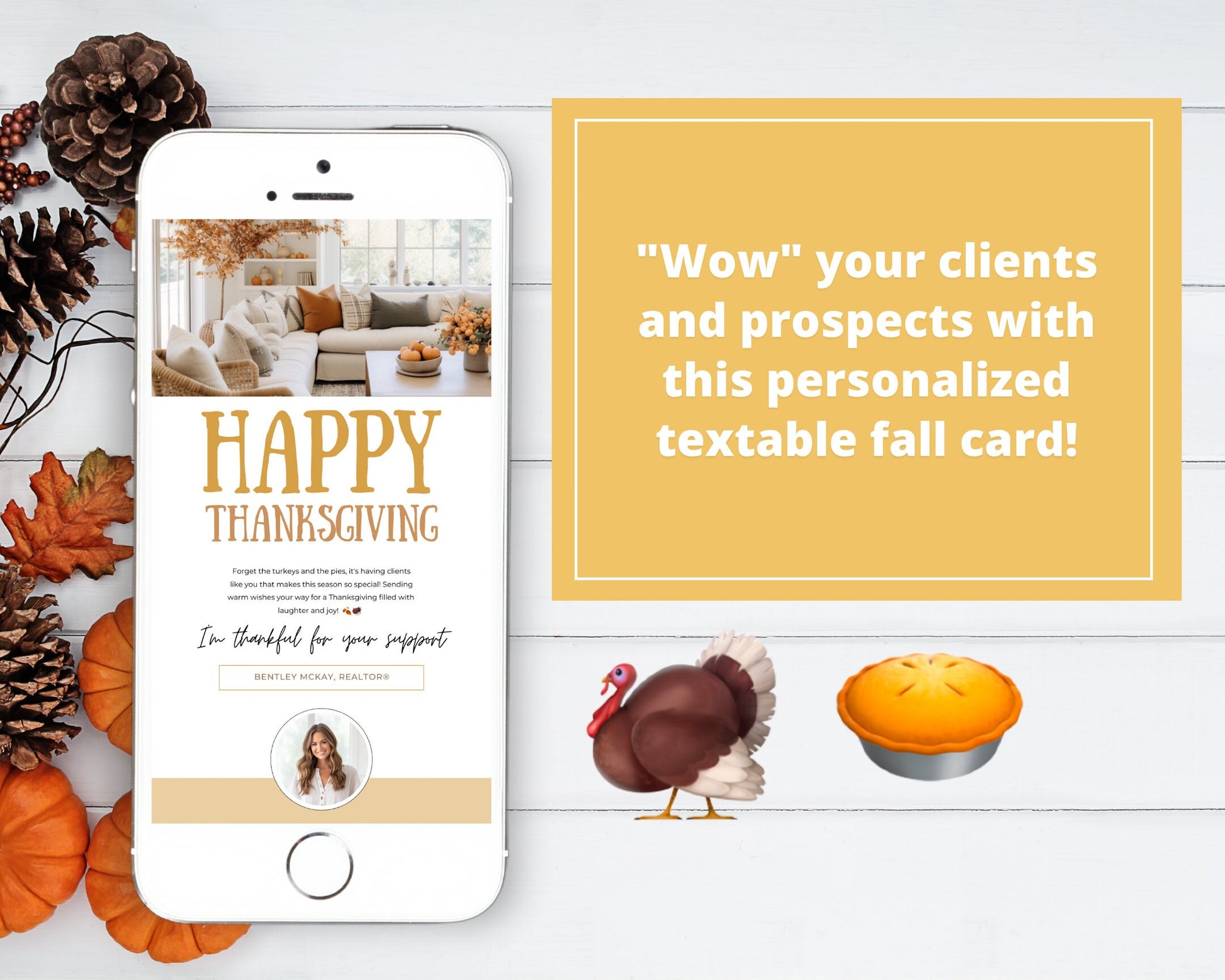 Fall Digital Textable Card for Real Estate| Textable Pumpkin Spice | Fall Real Estate Marketing | Autumn | Canva Real Estate Marketing