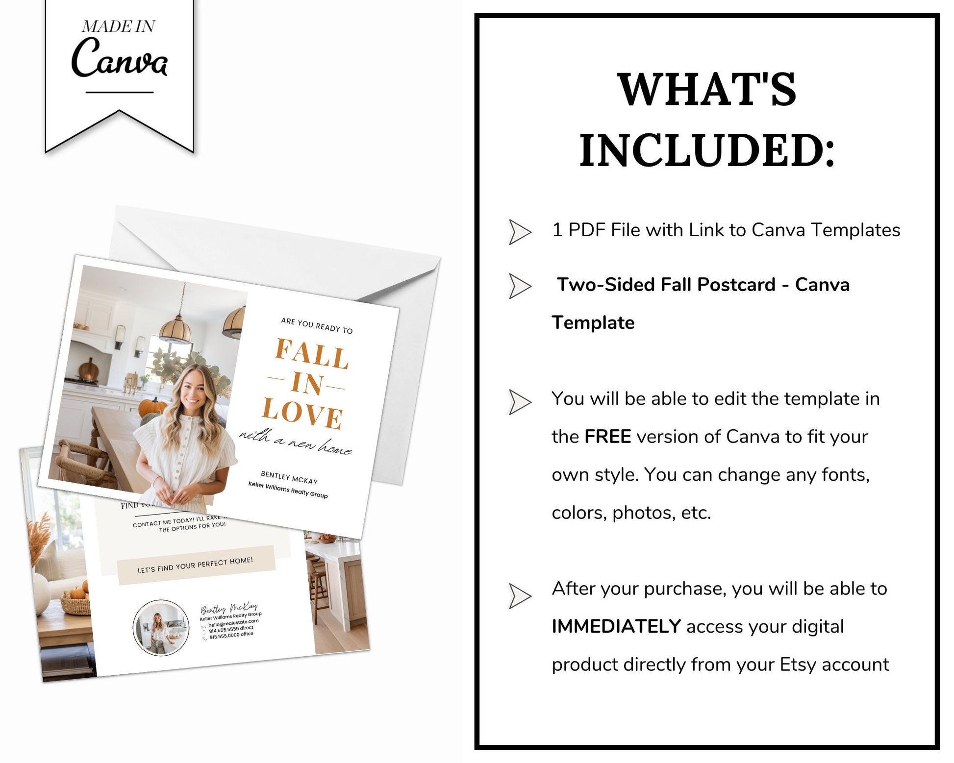 Real Estate Fall Postcard | Pumpkin Spice Real Estate | Real Estate Marketing | Fall Newsletter | Autumn Mailer | Fall Farming Card | Canva