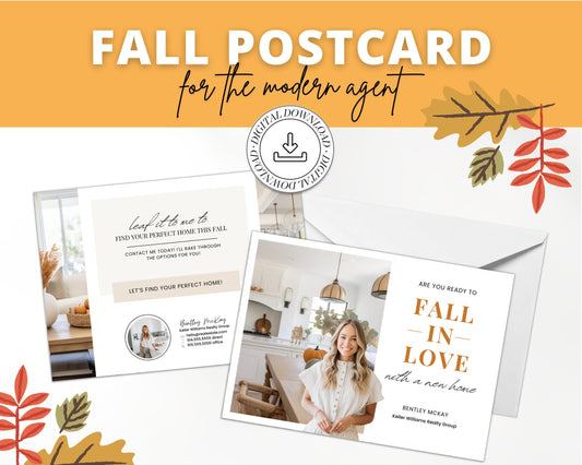 Real Estate Fall Postcard | Pumpkin Spice Real Estate | Real Estate Marketing | Fall Newsletter | Autumn Mailer | Fall Farming Card | Canva