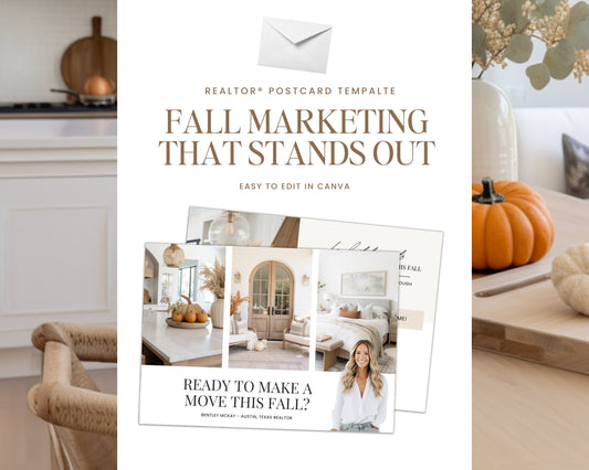 Real Estate Fall Postcard | Pumpkin Spice Real Estate | Real Estate Marketing | Fall Newsletter | Autumn Mailer | Fall Farming Card | Canva