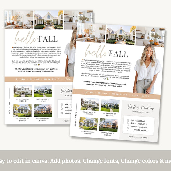 Fall Real Estate Flyer | Real Estate Marketing | Canva Template | Real Estate Template | Autumn | Real Estate Post | Pumpkin Spice | Card