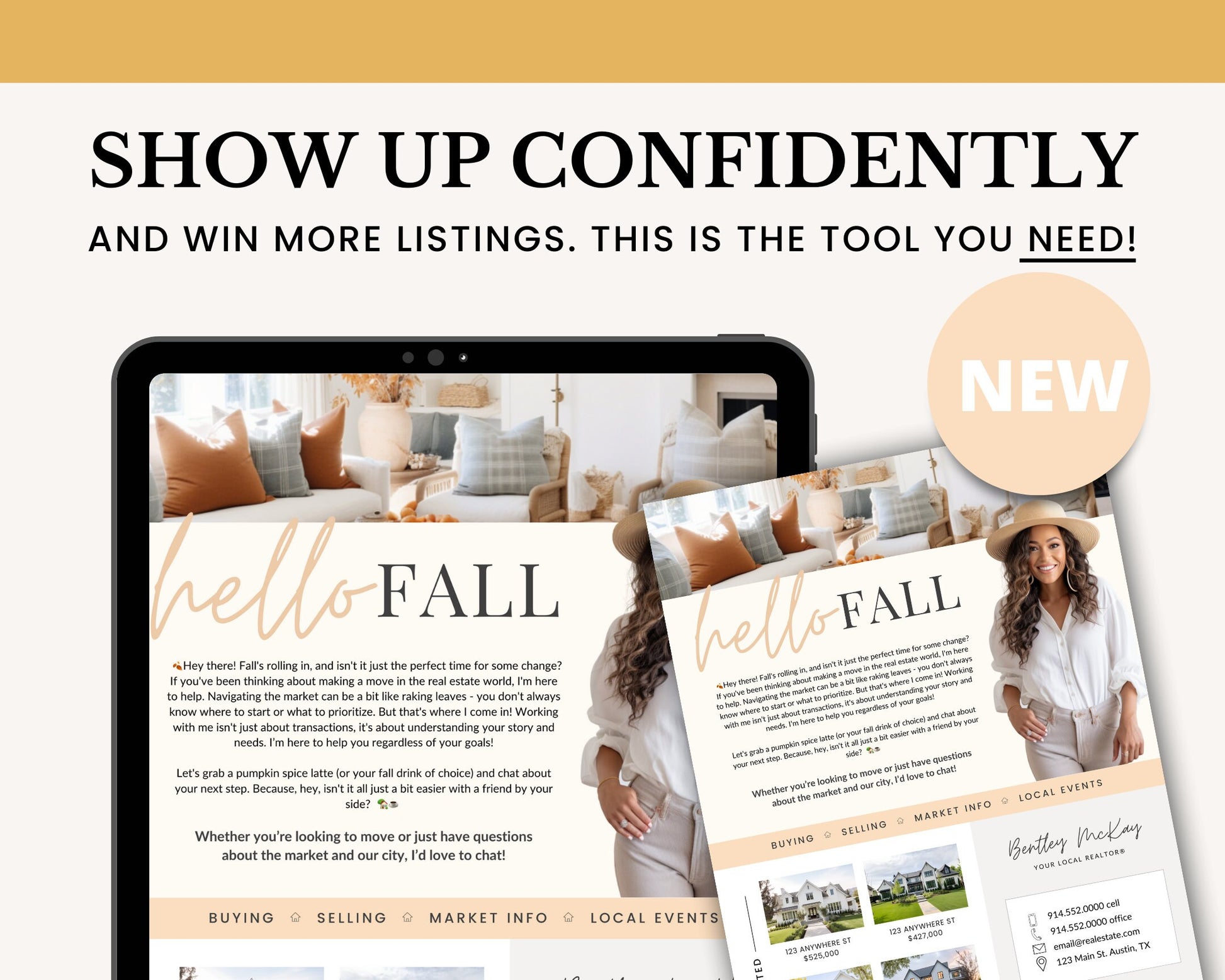 Fall Real Estate Flyer | Real Estate Marketing | Canva Template | Real Estate Template | Autumn | Real Estate Post | Pumpkin Spice | Card