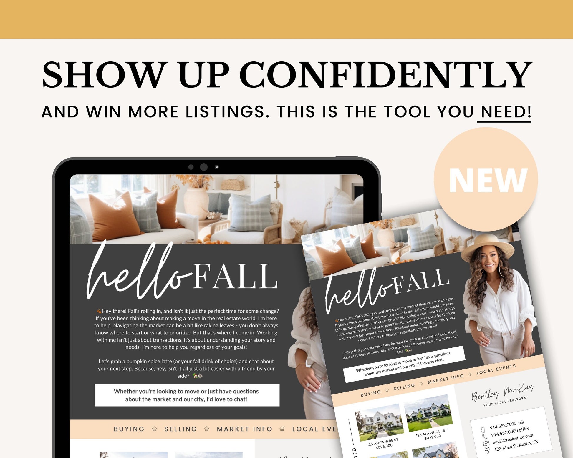 Fall Real Estate Flyer | Real Estate Marketing | Canva Template | Real Estate Template | Autumn | Real Estate Post | Pumpkin Spice | Card