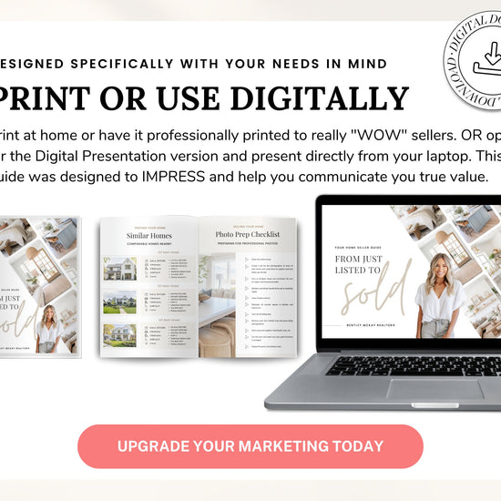 Real Estate Listing Presentation | Digital Listing Presentation | Printable Home Seller Guide | Pre-Listing Guide | Real Estate Marketing