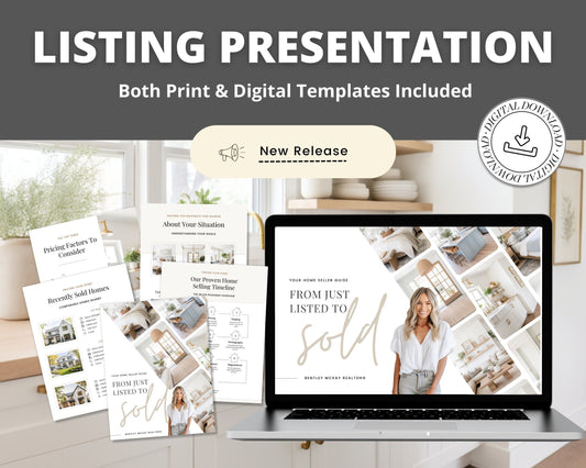 Real Estate Listing Presentation | Digital Listing Presentation | Printable Home Seller Guide | Pre-Listing Guide | Real Estate Marketing