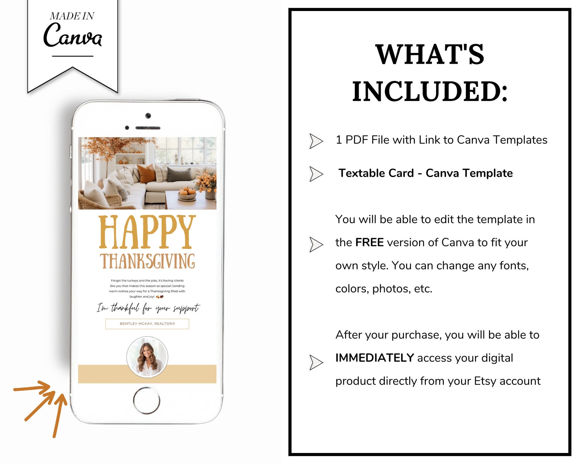 Fall Digital Textable Card for Real Estate| Textable Pumpkin Spice | Fall Real Estate Marketing | Autumn | Canva Real Estate Marketing
