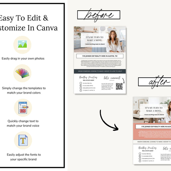 New Brokerage Flyer | Changing Brokerages Announcement | Editable Canva | Real Estate Marketing | Modern Agent New Brokerage Flyer | Canva