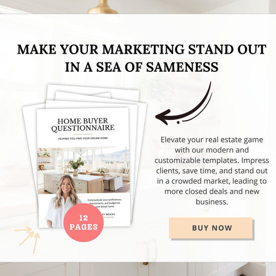 Home Buyer Questionnaire for Real Estate Agents | Realtor Marketing Material | Canva Template | Buyer Guide | Client Home Guide | Vol 2