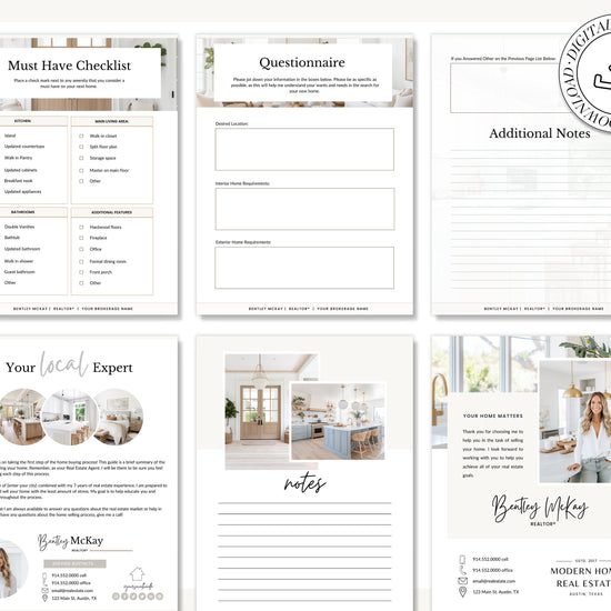 Home Buyer Questionnaire for Real Estate Agents | Realtor Marketing Material | Canva Template | Buyer Guide | Client Home Guide | Vol 2