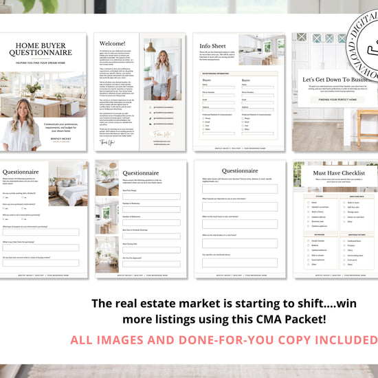 Home Buyer Questionnaire for Real Estate Agents | Realtor Marketing Material | Canva Template | Buyer Guide | Client Home Guide | Vol 2
