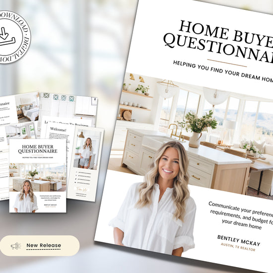 Home Buyer Questionnaire for Real Estate Agents | Realtor Marketing Material | Canva Template | Buyer Guide | Client Home Guide | Vol 2