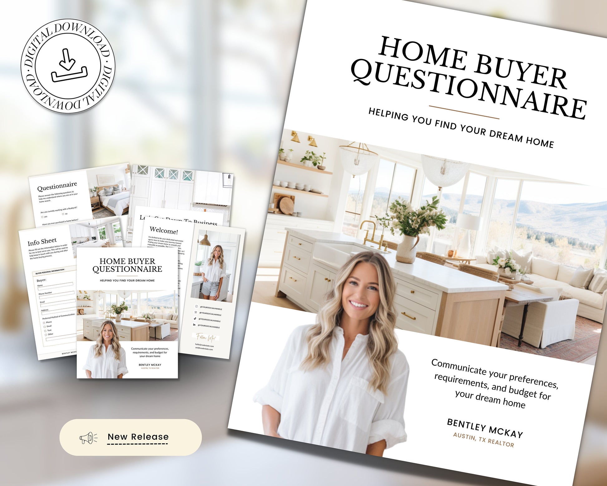 Home Buyer Questionnaire for Real Estate Agents | Realtor Marketing Material | Canva Template | Buyer Guide | Client Home Guide | Vol 2