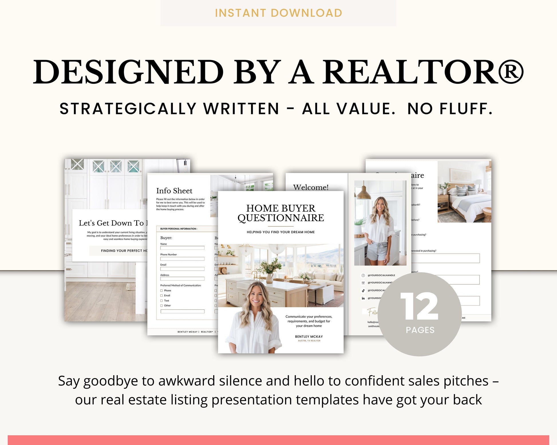 Home Buyer Questionnaire for Real Estate Agents | Realtor Marketing Material | Canva Template | Buyer Guide | Client Home Guide | Vol 2