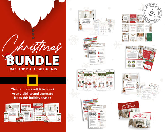 Christmas Real Estate Bundle | Real Estate Marketing Canva Templates | Real Estate Social Media Posts | Winter Holiday Real Estate | Holiday