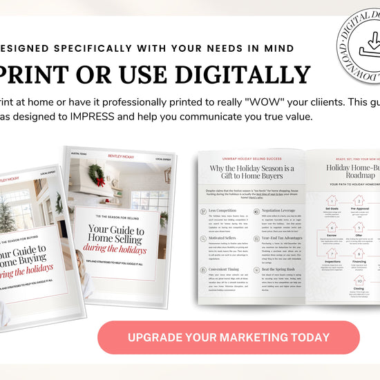 Holidays Real Estate Seller Guide & Home Buyer Guide Bundle | Real Estate Marketing | Home Seller Guide | Lead Magnets | Holiday Lead Generation | Holiday Home Seller and Buyer Lead Magnets